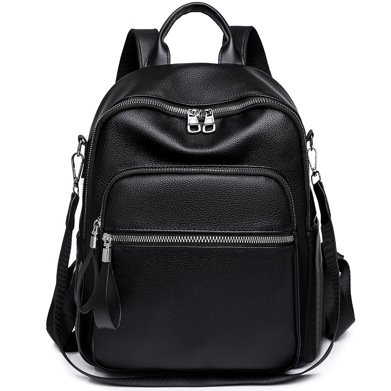 Bolsos mujer 2023 nueva mochila casual de cuero suave para mujer moda versátil multifunción de doble uso mochila de viaje marea