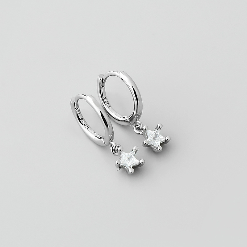 Retro Zirconia Star Pendant Copper Earrings Wholesale Nihaojewelrypicture3