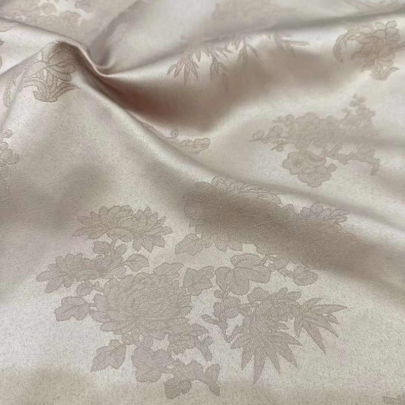 骁骏纺织 新中式面料人棉缎 提花面料衬衫连衣裙童装旗袍