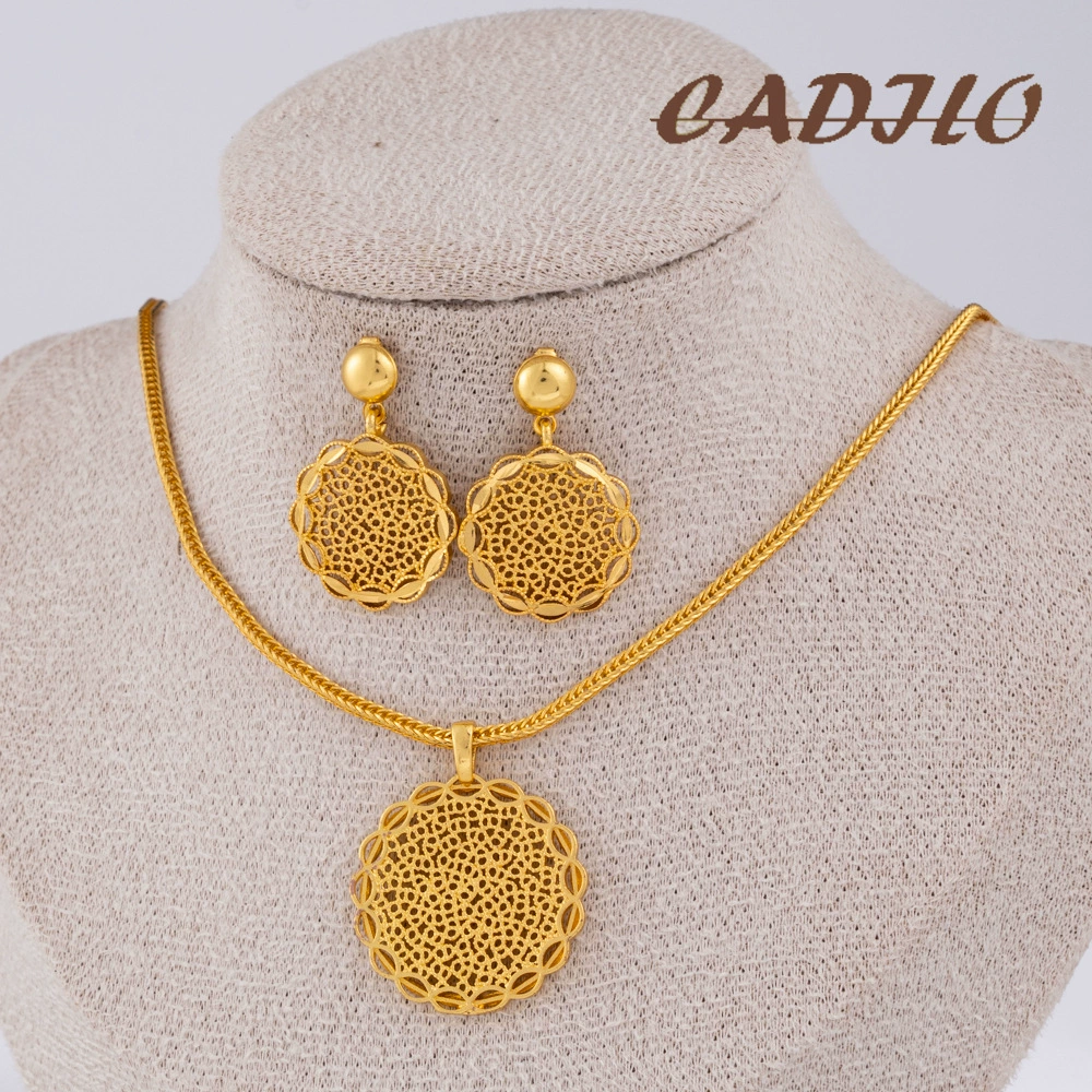 CADILO Ювелирные изделия, ожерелье и серьги для невесты, комплект, 24 карата белого золота