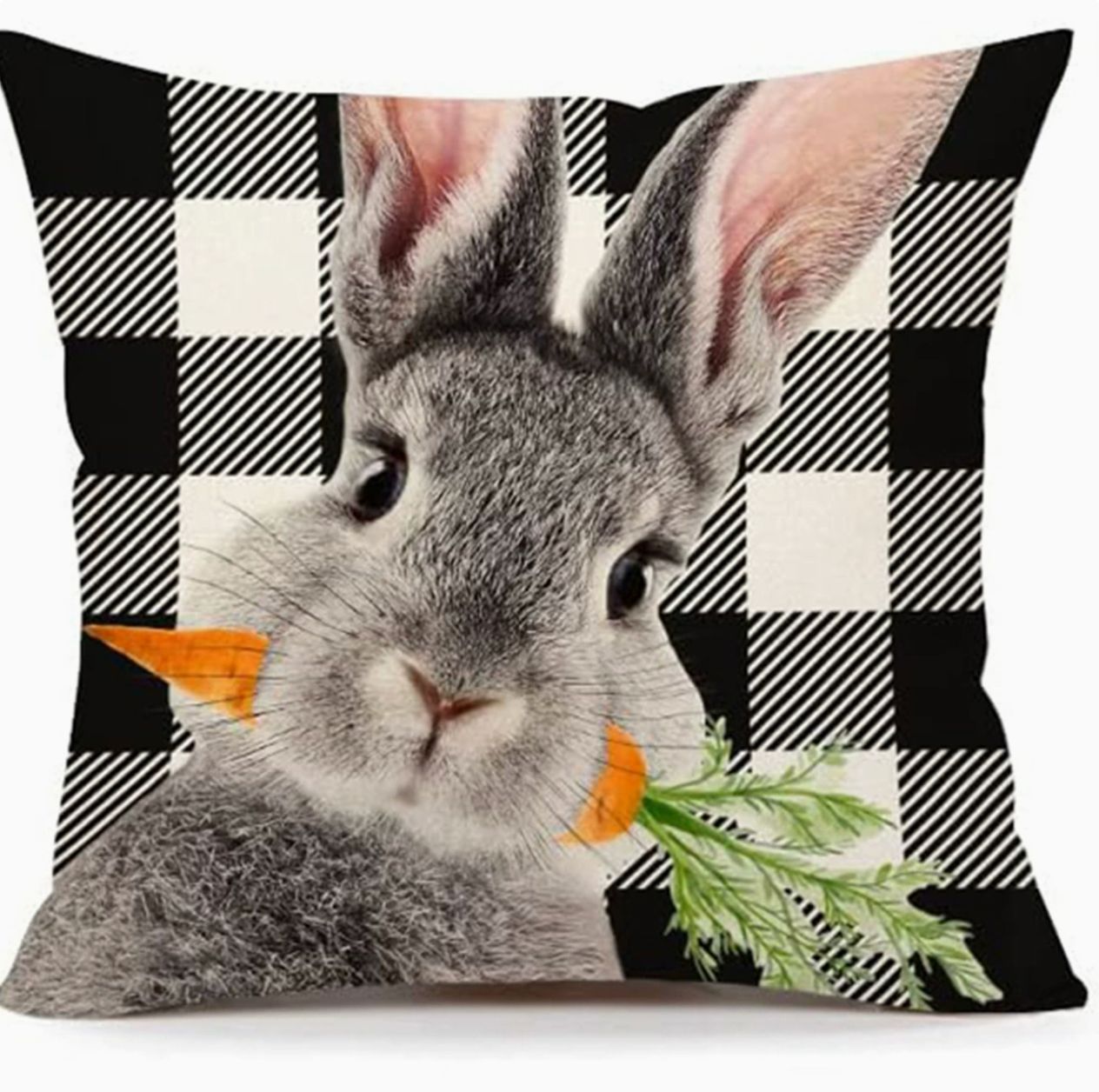 Amazon nuevo huevo de Pascua transfronterizo funda de almohada lino conejo simple funda de almohada cojín de sofá doméstico