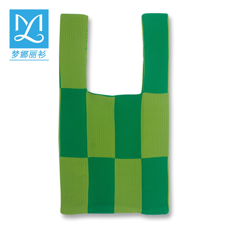 Camisa mennali 2022 nueva tela escocesa transfronteriza de moda estilo coreano de color de contraste bolsa de punto bolsa de la axila bolso de hombro