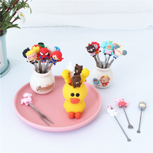 卡通便当可爱宝宝蛋糕甜品签不锈钢叉子 创意家用陶瓷可爱水果叉