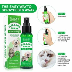 ELAIME pet repellent spray, external insect repellent for dogs, ticks, fleas and lice general spray for cats and dogs