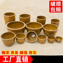 水缸家用储水用老式陶土花盆庭院鱼缸造景腌菜缸发酵缸荷花缸酱缸