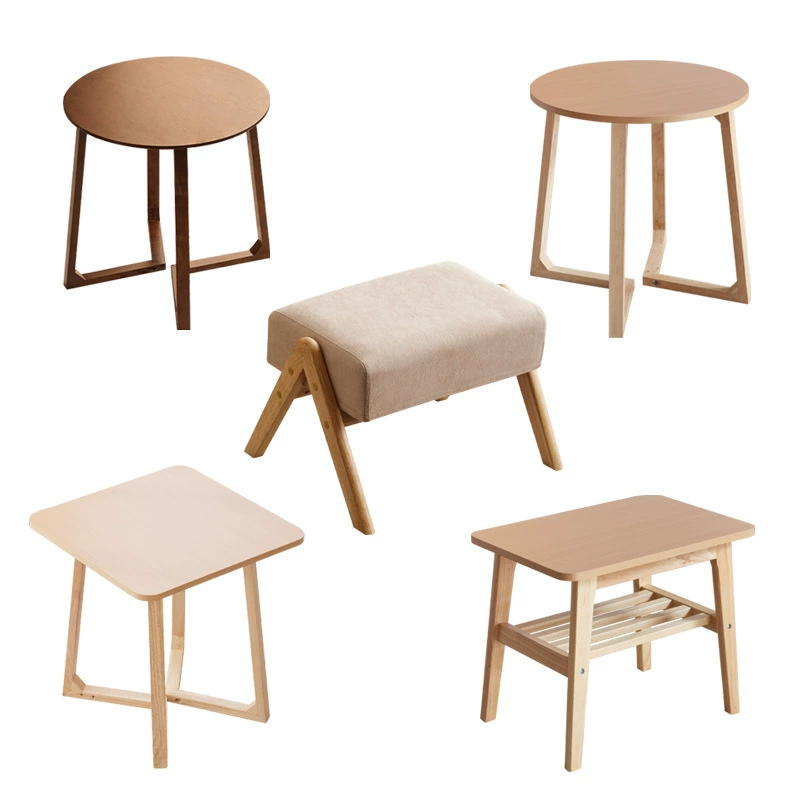 Оптовая продажа, журнальный столик из массива скандинавского дерева, маленькая квартира, современный простой японский приставной столик, круглый маленький столик для питья чая и кофе в гостиной