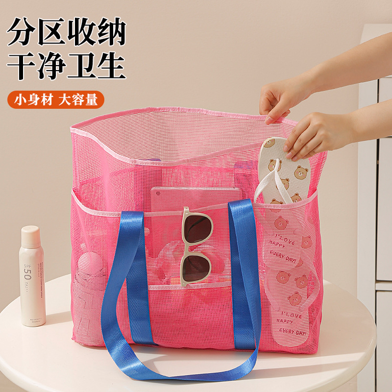 Capacious beach handheld storage bag