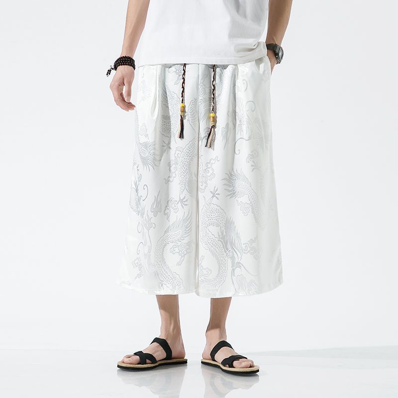 Doo vestido masculino estilo retro Hanfu Xianqi delgado seda de hielo marca de moda traje Tang estilo chino de moda ropa de hombre de moda verano image 10