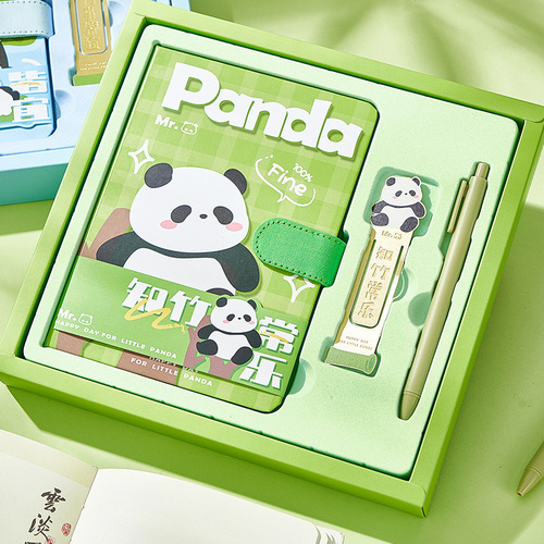 Internet celebrity high-looking handbook gift box set exquisite orange panda notebook bookmark gift box birthday gift notebook