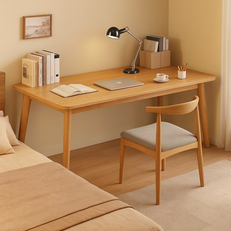 Home Desk Imitation Solid Wood Computer Desk Bedroom Student Writing Desk Simple Desk Rental House Workbench Table