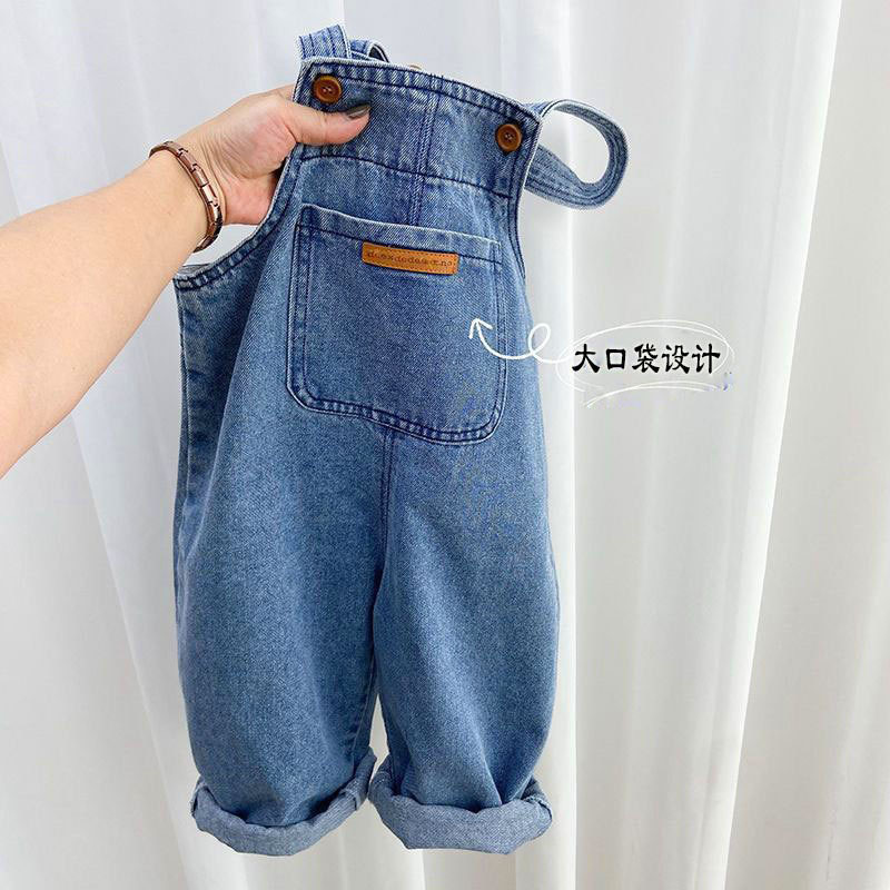 2024 New Children's Belt Pants Children's Autumn Pants Baby Spring and Autumn Jeans Girls' Simple Long Pants Fashion 