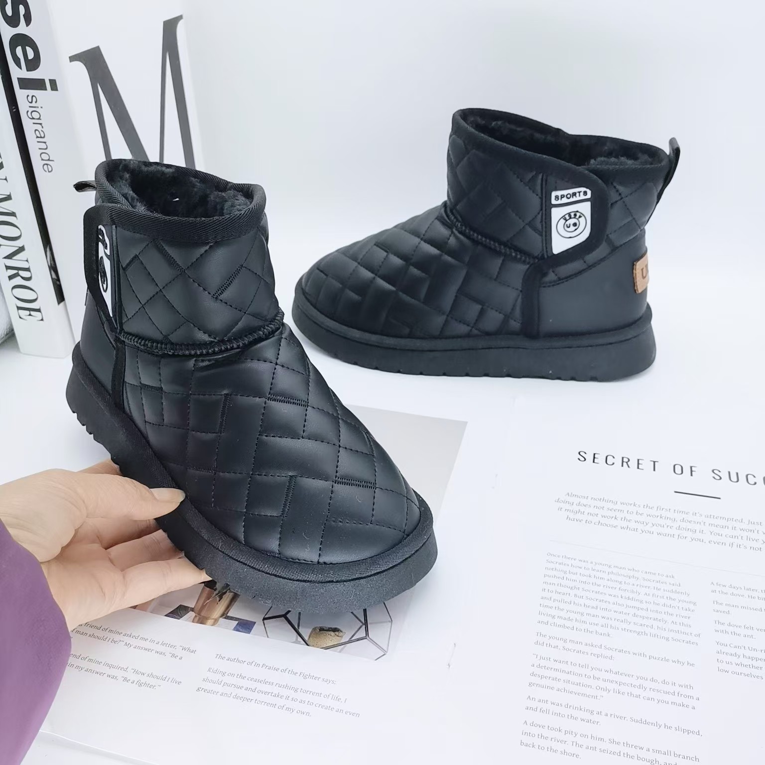 36-40 Tamaño de invierno botas de algodón botas de nieve para estudiantes zapatos de algodón zapatos deportivos