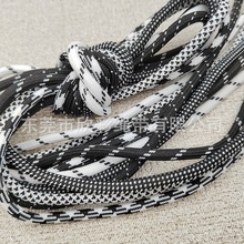 厂家直供圆5mm粗黑白间色包芯涤纶绳编织绳鞋带帽绳裤头绳混色