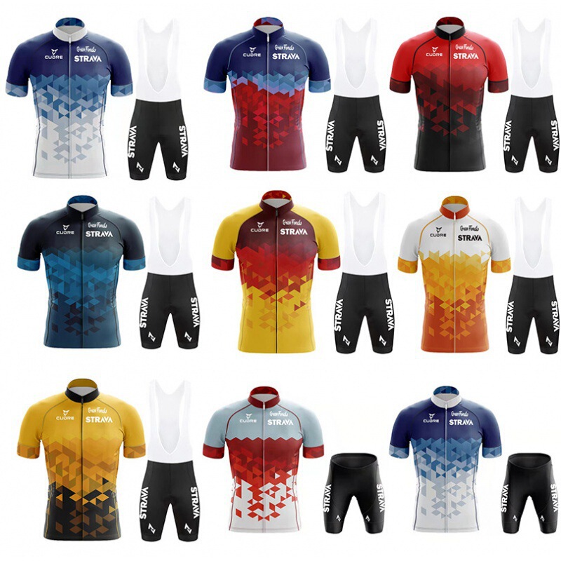 2023 STRAVA short sleeve breathable mountain road riding sportswear bicycle riding equipment wholesale