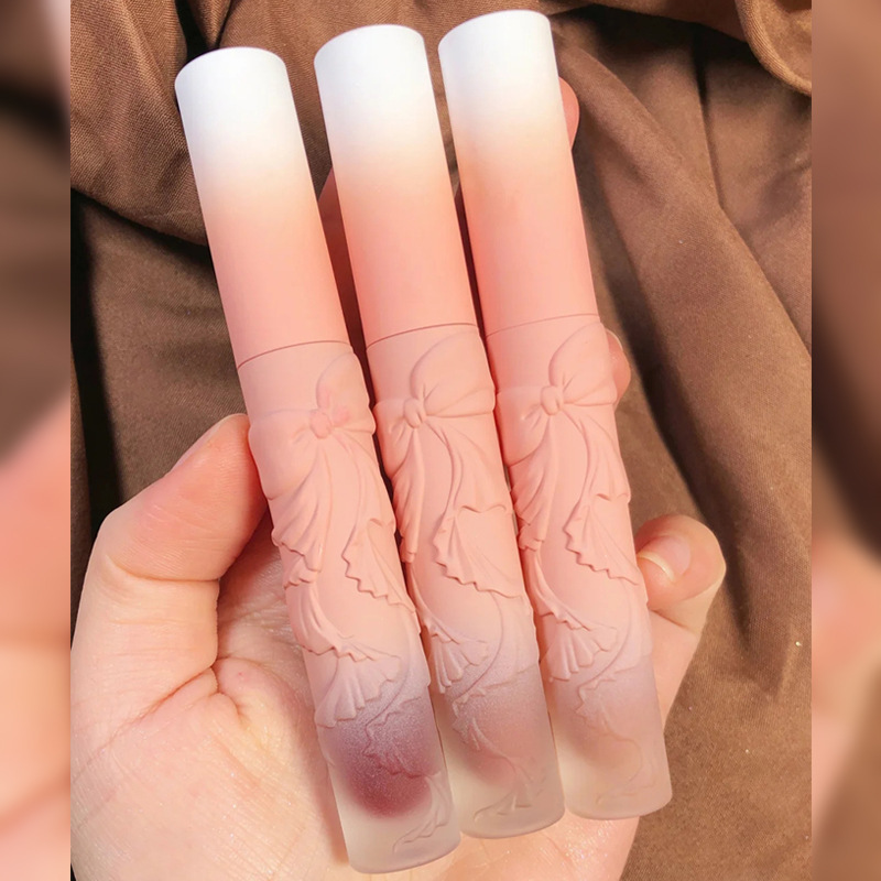 LUCKGO蝴蝶结哑光粉雾唇泥颊两用不易掉色女平价雾面丝绒唇釉LG07