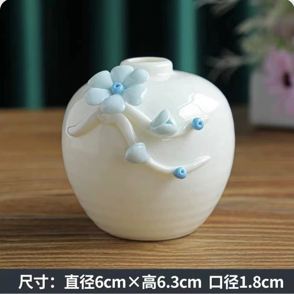 Handmade mini vase flower bottle flower ceramic ornaments dry flower inserting water -breed living room study frame desktop decoration