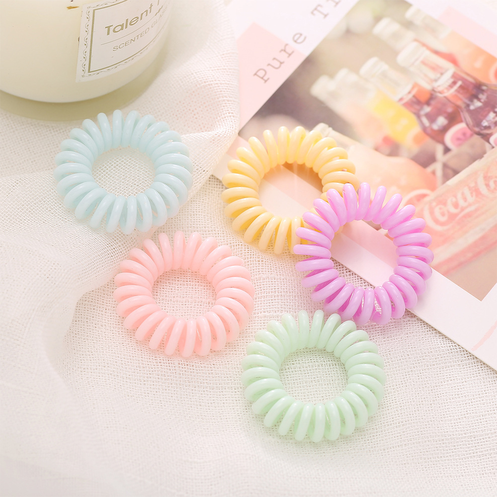 Simple Transparent Macaron Phone Cord Hair Rope display picture 5