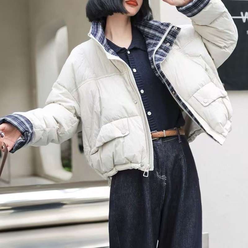 Transfronterizo 2025 damas otoño invierno revestimiento nuevo abrigo de plumón corto de mujer suelta chaqueta de pan casuales image 1