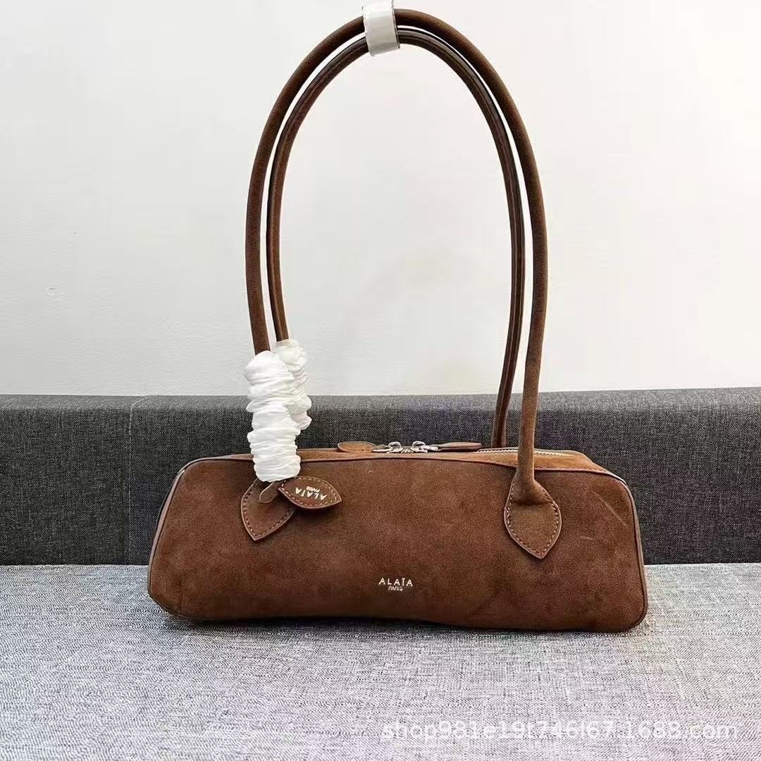 Retro Baguette Underarm Bag Genuine Leather Women's Handbag Casual Commuter Versatile Shoulder Bag - Thumbnail 6