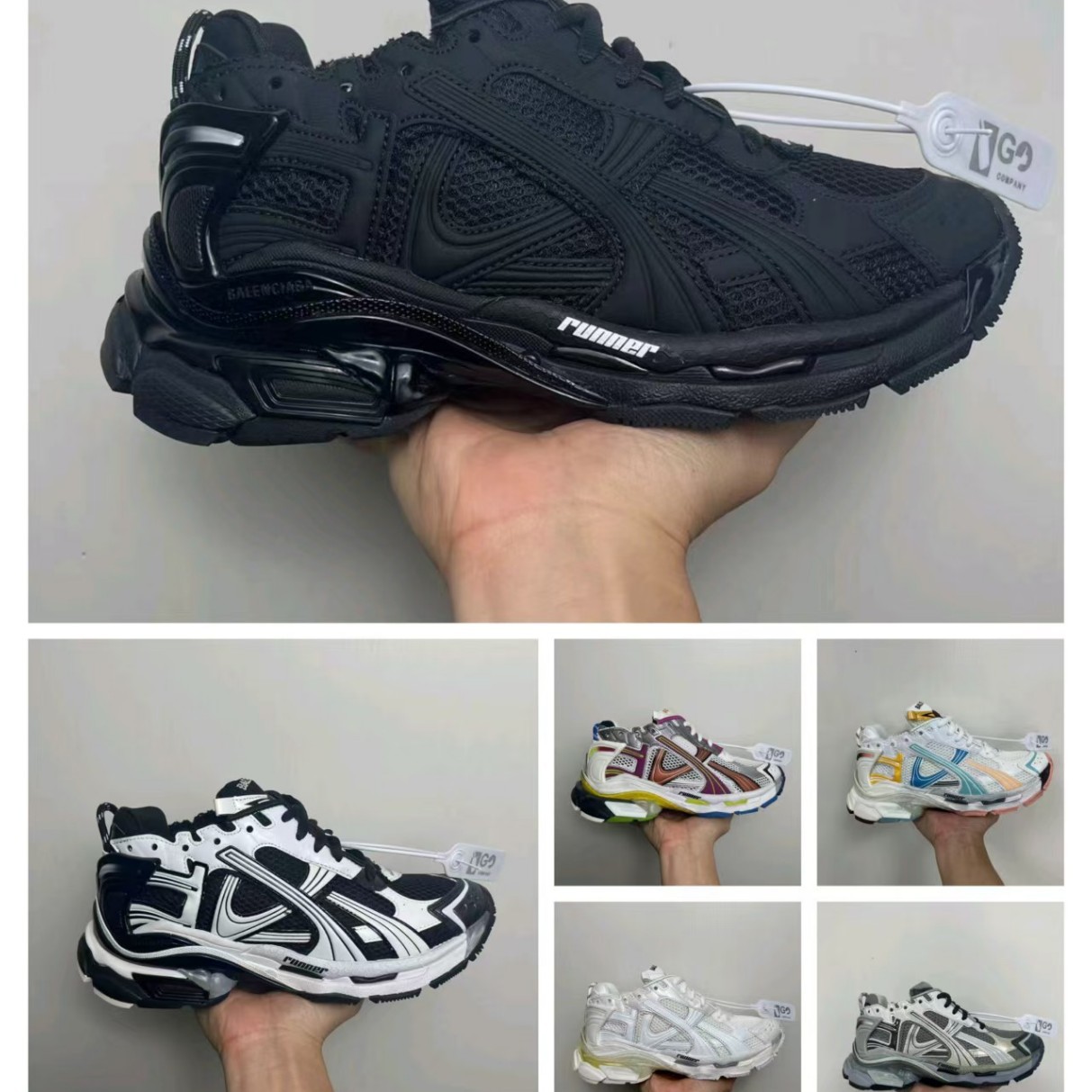 GO pure original high-end version Paris 7.5 runner dad shoes, trendy height-increasing casual sneakers for men and women