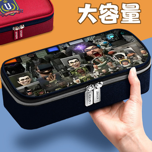 Toilet Man Pencil Case Student Monitor Man Audio Man Pencil Case Men's Large Capacity Multifunctional Waterproof Three-Layer Lead Full