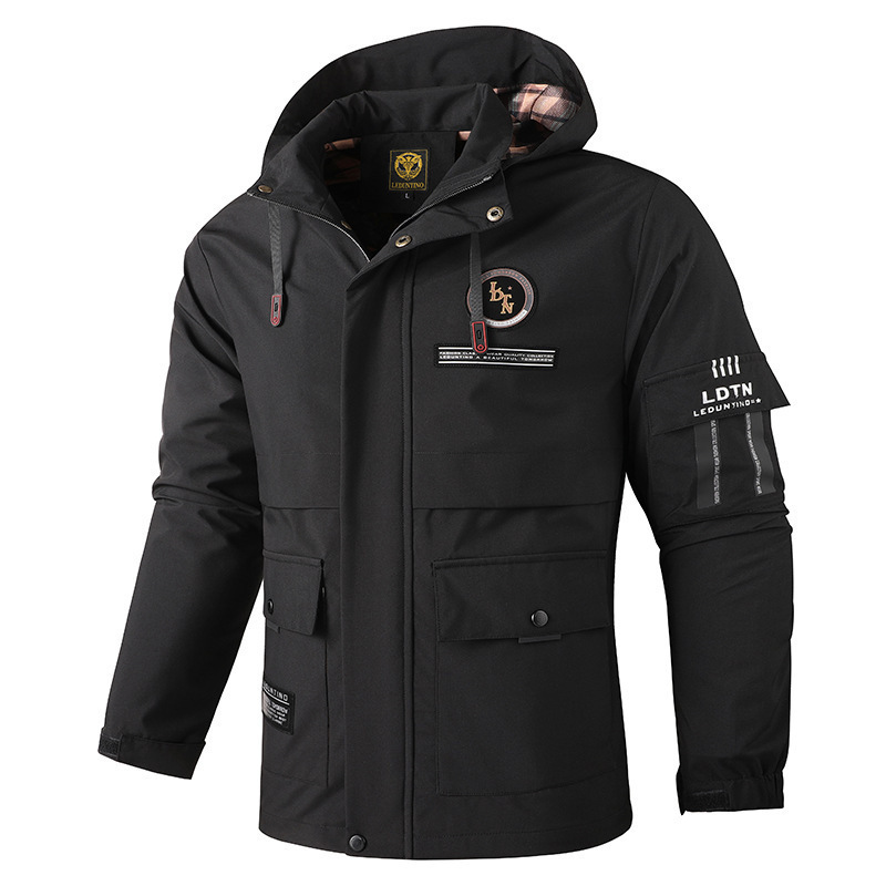 Cross-Border Casual Jacket Parka Coat Foreign Trade Hooded Windbreaker Men's New Waterproof Hooded Outdoor Men's Clothing Cross-Border Casual Jacket Parka Coat Foreign Trade Hooded Windbreaker Men's New Waterproof Hooded Outdoor Men's Clothing