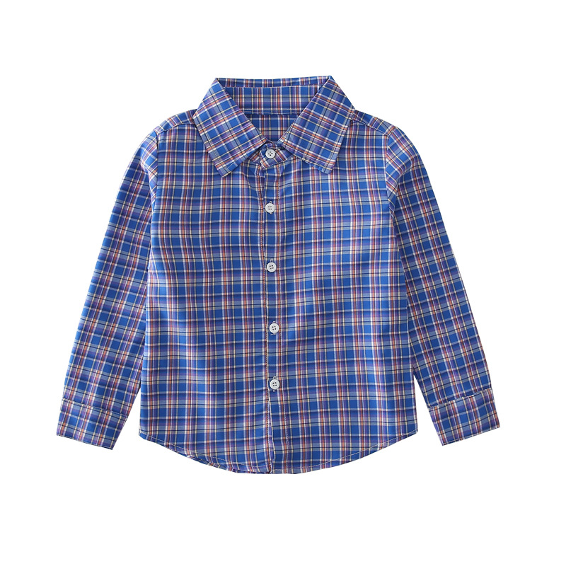 파란색 격자 무늬 셔츠