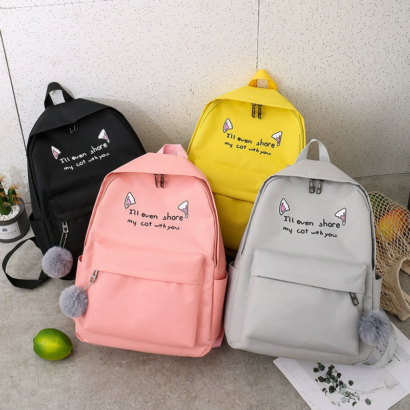 Summer trend school bag, set, capacious backpack, 4 piece set