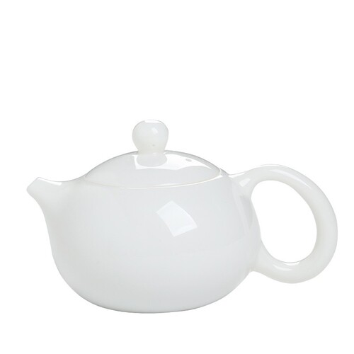 Dehua mutton fat jade white porcelain teapot ceramic household kung fu tea set teapot handmade simple size single pot wholesale