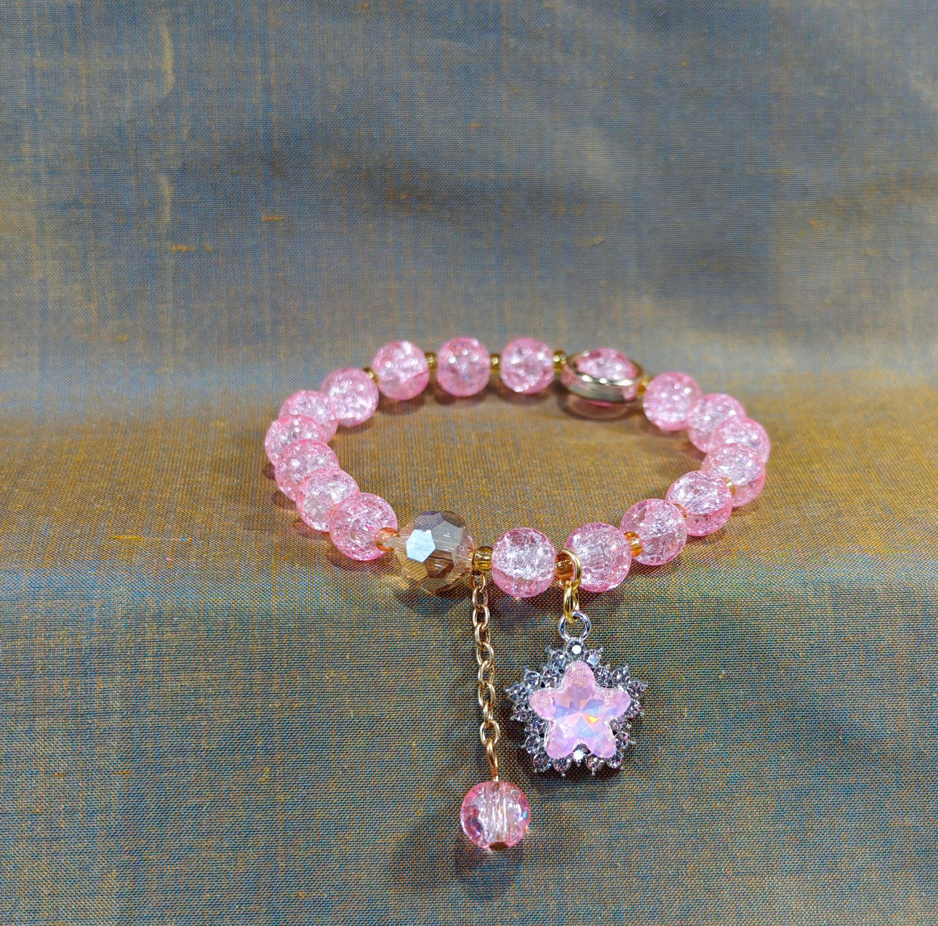 Las celebridades de Internet retro transfronterizas suelen ser todo-fósforo pulsera elástica de estilo ins simple pulsera de moda de lujo ligero, joyería de temperamento