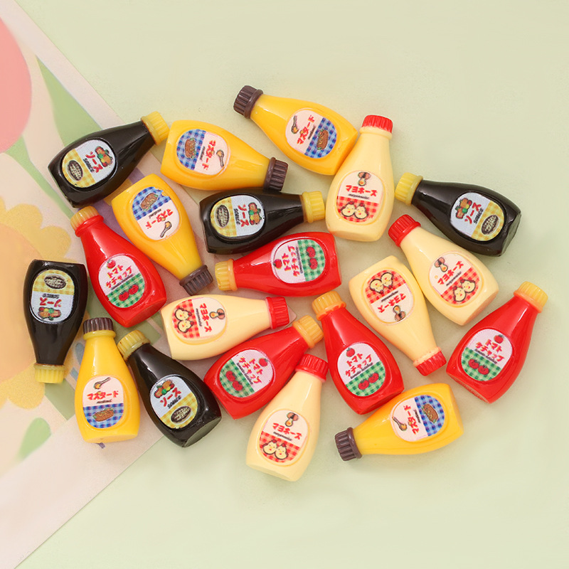 仿真娃娃屋食玩番茄酱瓶便利店 diy微缩树脂玩具模型拍照道具摆件