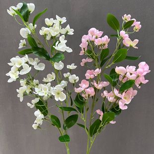 New Beauty Finger Wedding Hall Ceiling Stage Background Floral Soft Decoration with Artificial Flowers on Both Sides