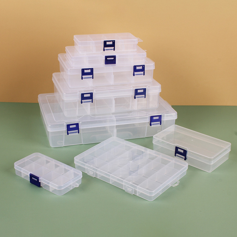 ❃ Transparent Plastic 24-Compartment Jewelry Storage Box, Electronic Device Accessory Box, Categorized Grid Jewelry Box, Small Parts