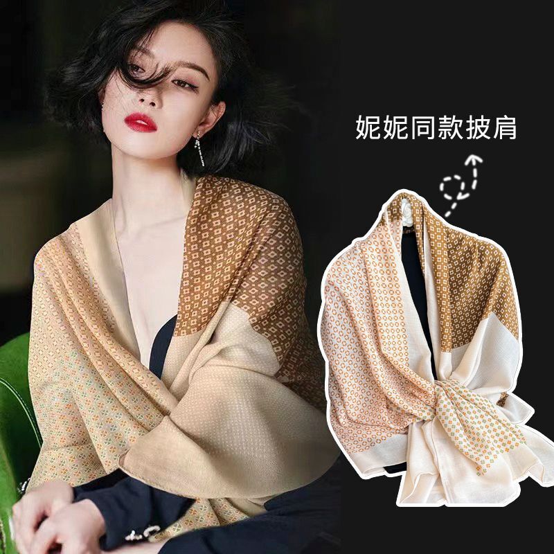 Thin Silk Scarf, Cotton and Linen Scarf for Women, Autumn and Winter Korean Style Versatile Long Gauze Scarf, Summer Sun Protection Shawl Dual-Purpose