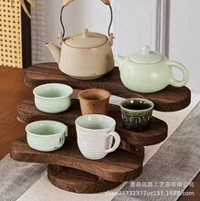 实木置物架桌面茶杯茶壶展示架化妆品香水收纳架手办阶梯摆放架