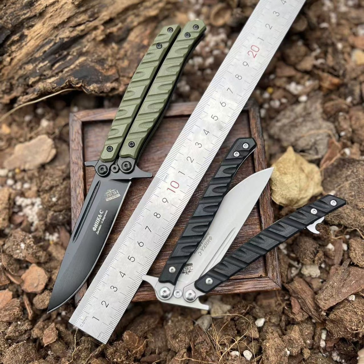 俄罗斯蝴蝶折叠刀户外生存刀防身刀户外刀户外露营刀便携防滑手柄