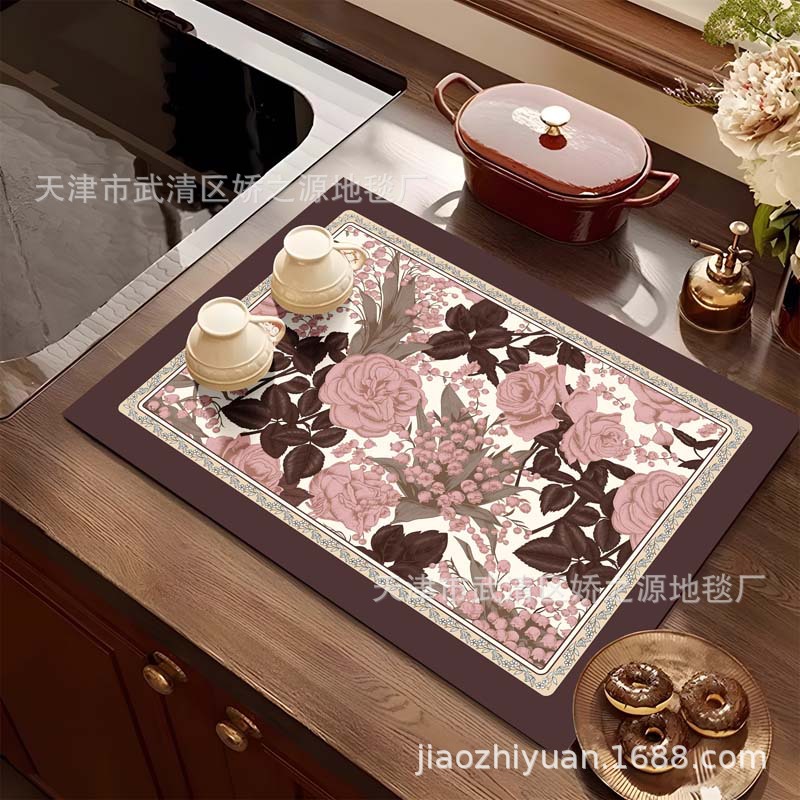 Almohadilla de drenaje transfronteriza, lodo de diatomeas, fácil de cuidar, almohadilla absorbente, encimera de escritorio de cocina, almohadilla de aislamiento antiescaldado, suministro directo de fábrica