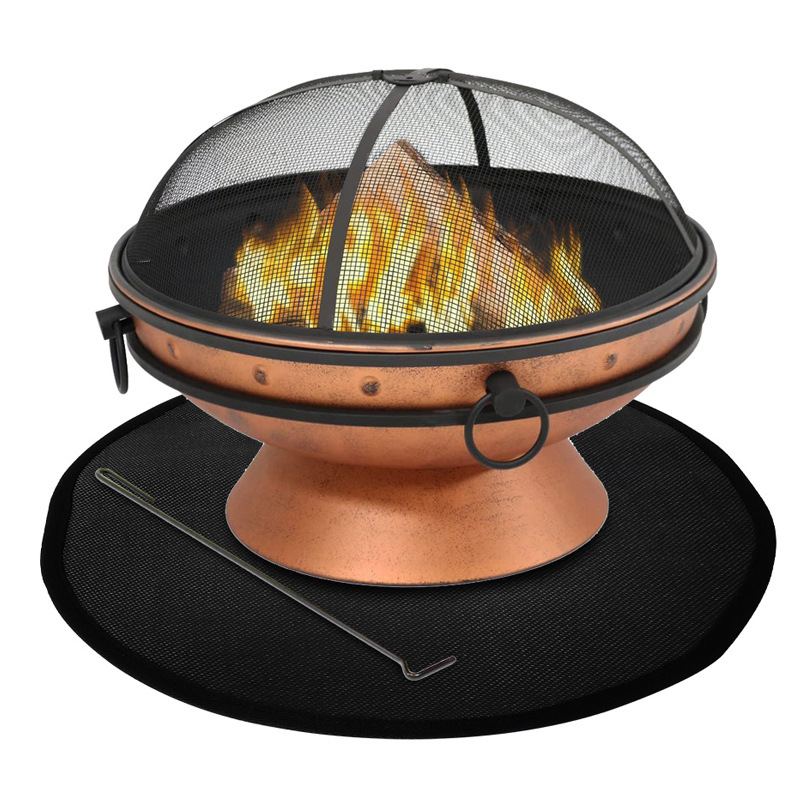 Alfombrilla redonda ignífuga para barbacoa, fogatas de camping, parrilla de fibra de vidrio y silicona, alfombrilla ignífuga para patio exterior, alfombrilla ignífuga.