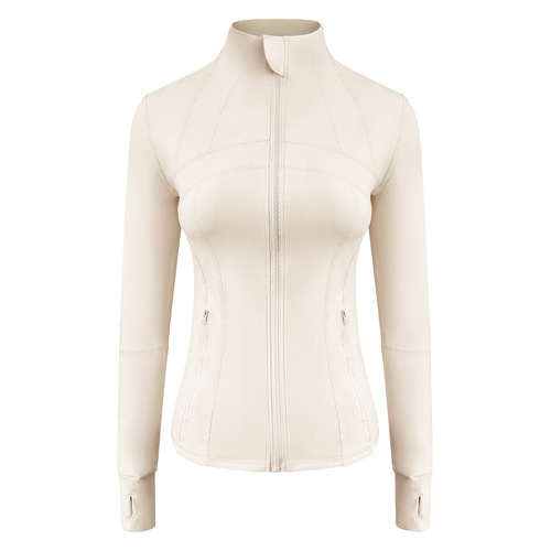 Cross-border best-selling fashionable temperament slimming turtleneck zipper cardigan with finger loops long sleeves with pockets women's coat