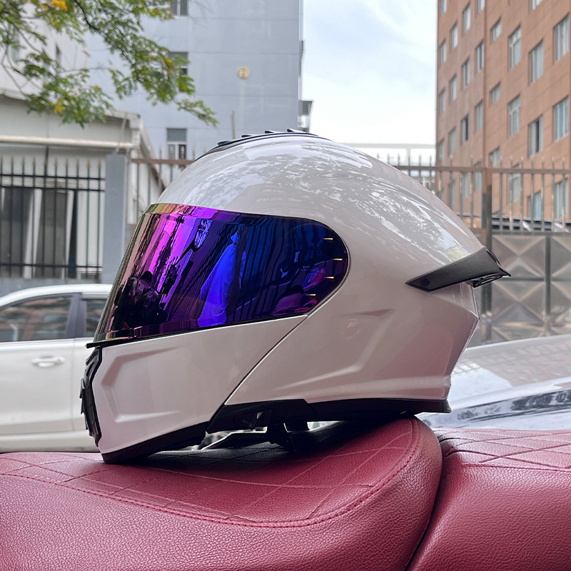 Orz casco de coche eléctrico masculino y femenino casco de verano doble espejo trasero medio completo personalidad cuatro estaciones pareja Bluetooth