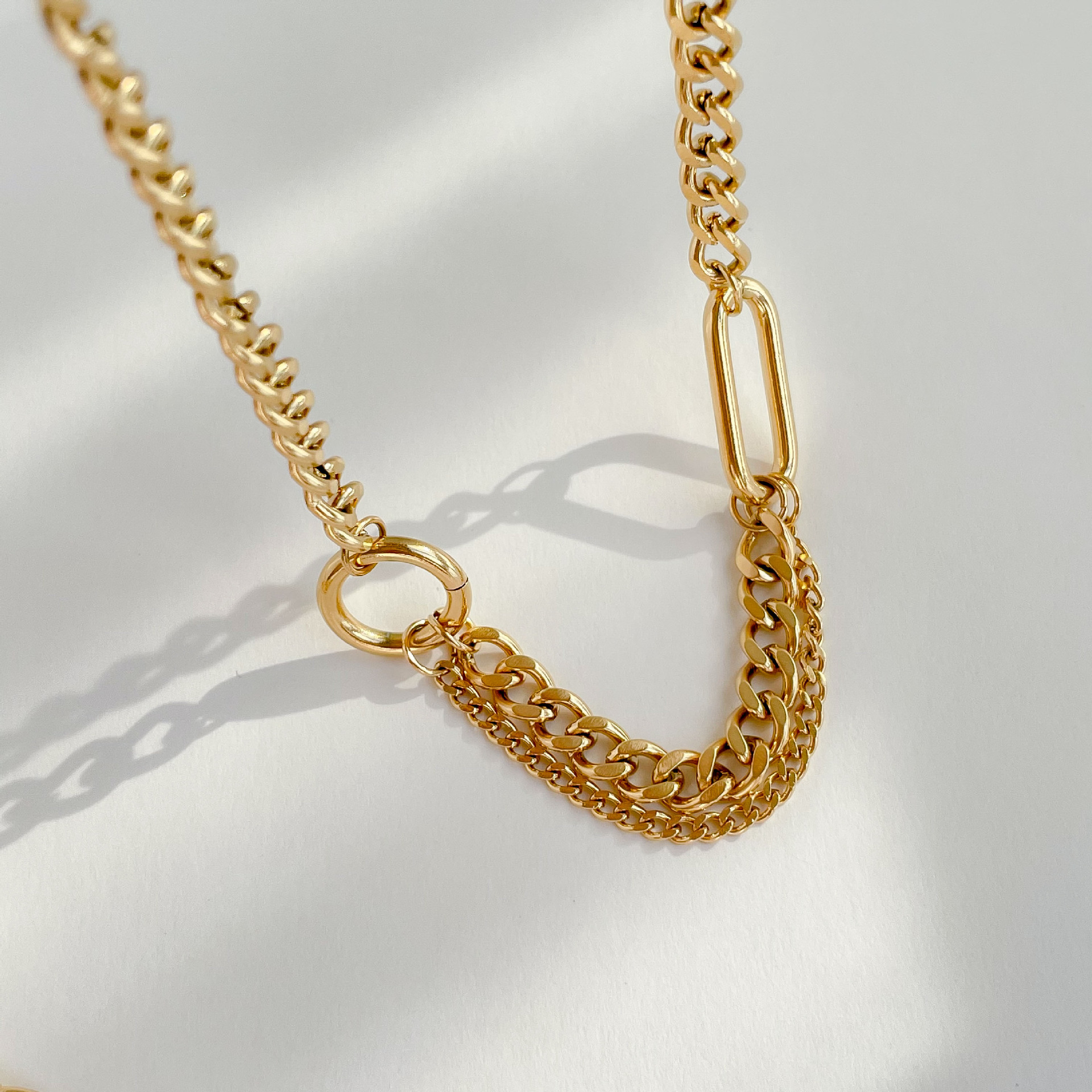 Women'S Gender Ins Style Geometric Titanium Steel Plating Bracelets Necklace