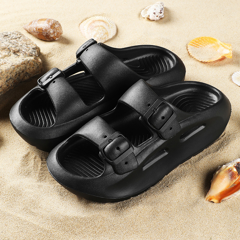Nuevas zapatillas de fondo grueso para hombres Eva zapatillas frías de verano al aire libre interior zapatillas de mierda image 5