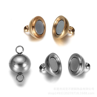 New Gold Strong Suction Magnet Buckle Leather Cord Necklace Bracelet Connection Buckle Couple Popular DIY Handmade Accessory Buckle