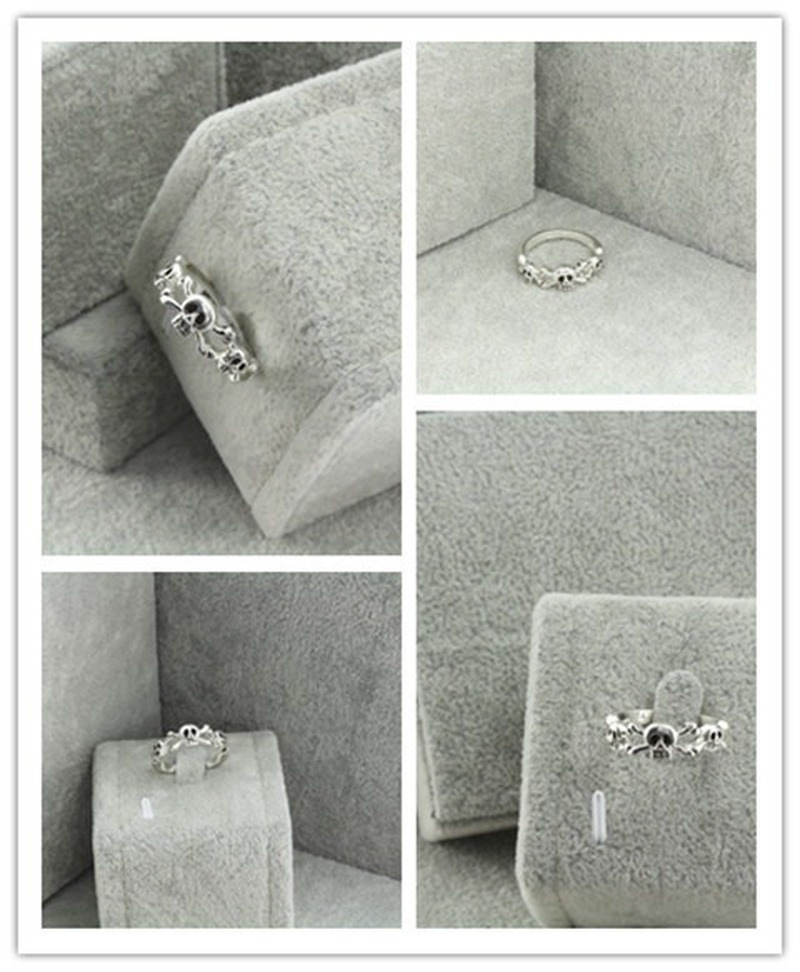 Anillo de calavera ajustable en aleación para mujer estilo europa_voghion.com