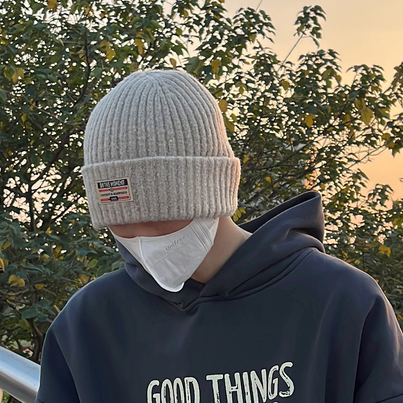 Wool versatile autumn and winter, thicked insulation cover, cap, cold hat, big head circumferce, knitted hat for_voghion.com