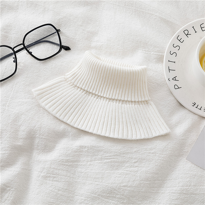 Pullover bufanda de las mujeres de otoño e invierno todo-fósforo cálido soporte cervical bufanda de las mujeres elástico de punto falso cuello de lana cuello alto