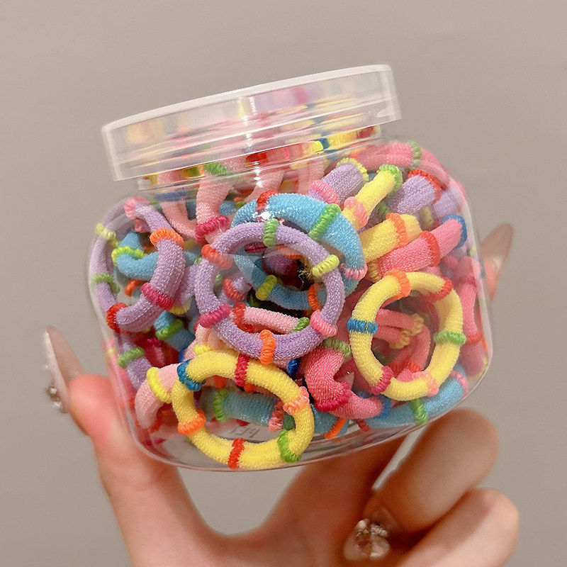 Anillo para el cabello de los niños, banda de goma de alta elasticidad, cabello trenzado, no daña el cabello, cuerda para atar al bebé, red neta 2025 nueva funda de cuero de cuerda para el cabello