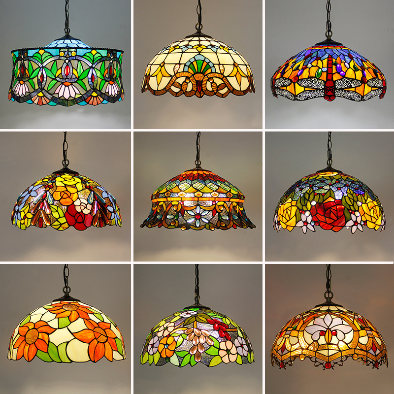 Luxurious European Retro Chandelier Living Room Lamp Restaurant Dining Room Cafe Bar Glass Art Creative Bar Lamp