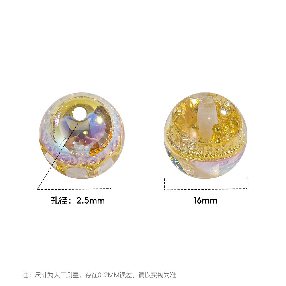 Haijia Gaohuo Resina óptica con corona Pulsera con cuentas de aleación Cuentas semiacabadas Material de accesorios de joyería de bricolaje