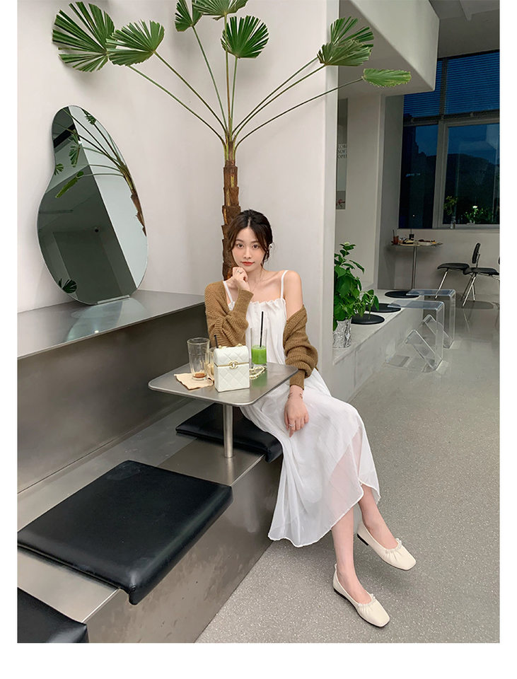 Giày búp bê nữ mũi vuông gót thấp đế mềm phối ngọc trai, kiểu Mary Jane thanh lịch — Màu nâu, Màu trắng, Màu đen chi tiết 42